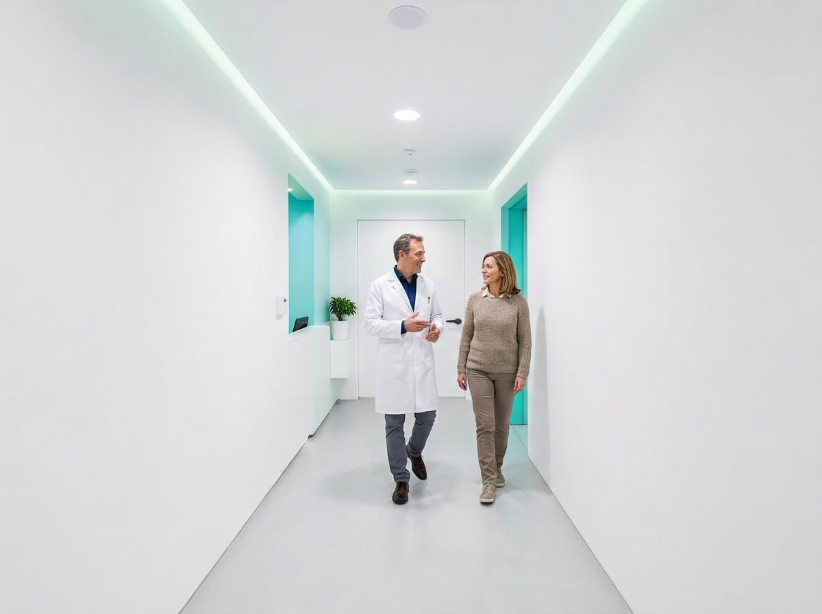 Médico acompañando a una paciente